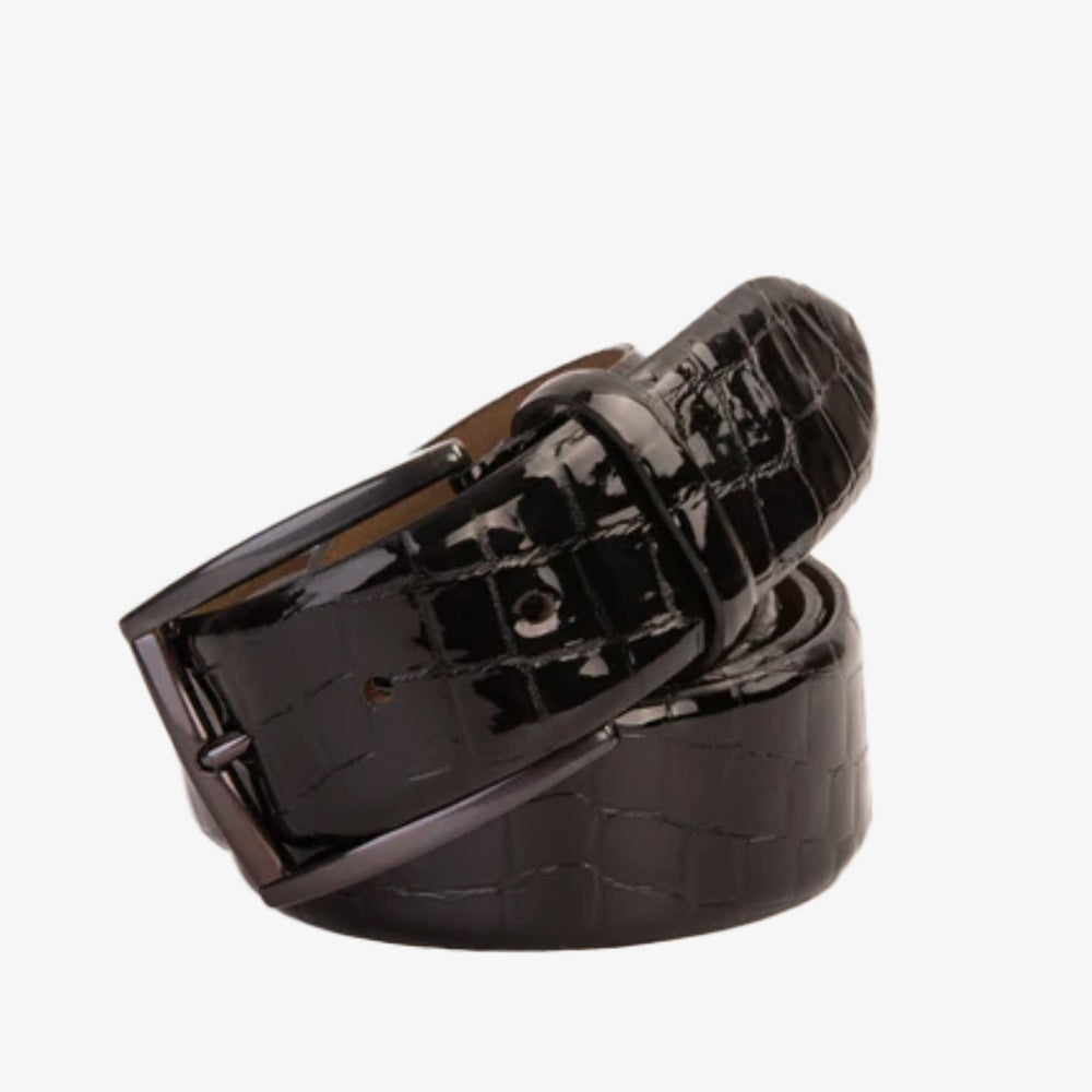 The Cordova Black Patent Leather Belt Fine Craftsmanship
