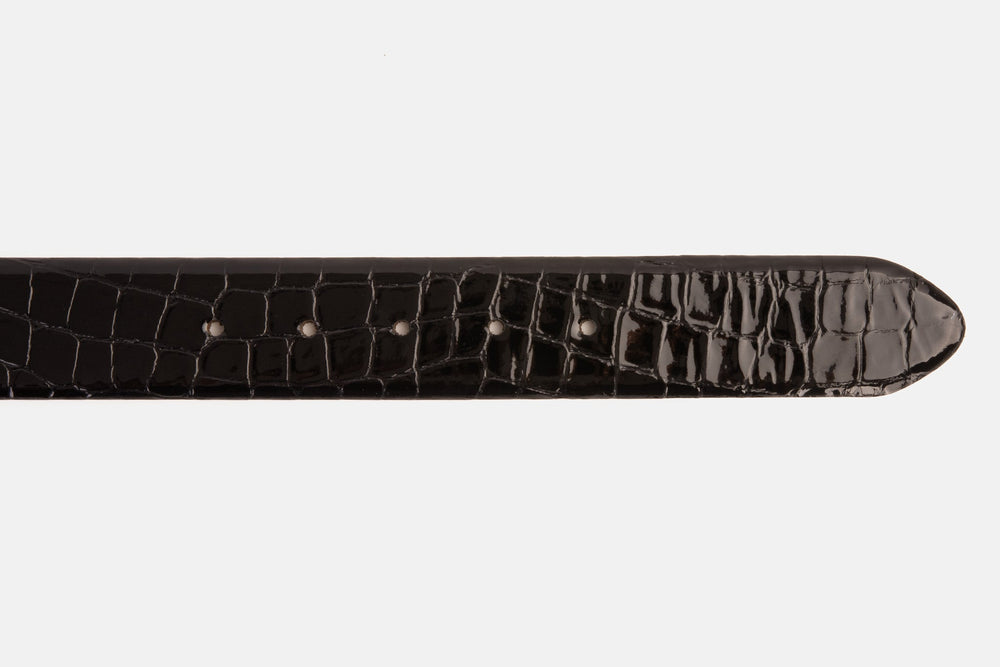 The Cordova Black Patent Leather Belt Fine Craftsmanship