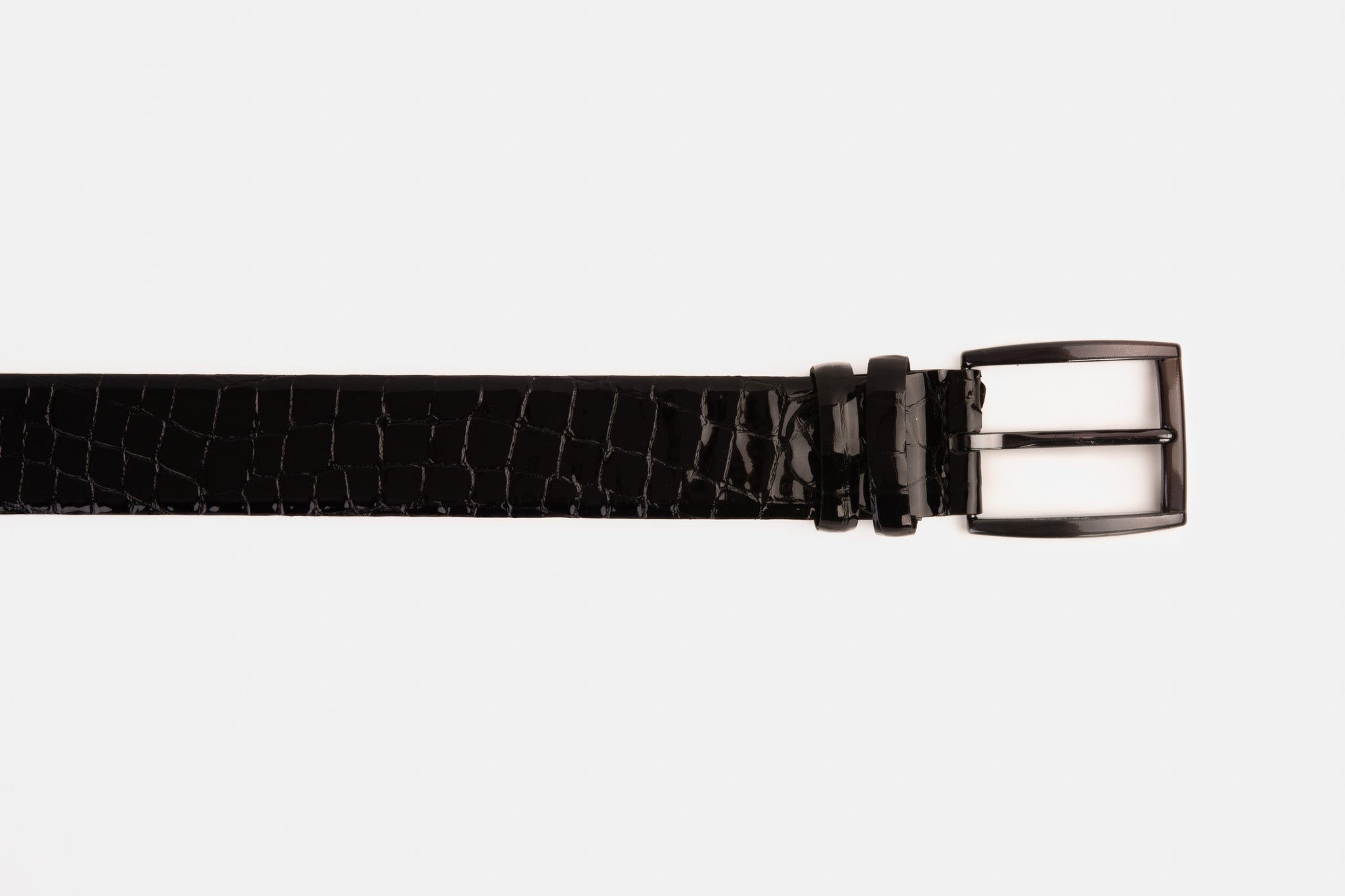 The Cordova Black Patent Leather Belt Fine Craftsmanship