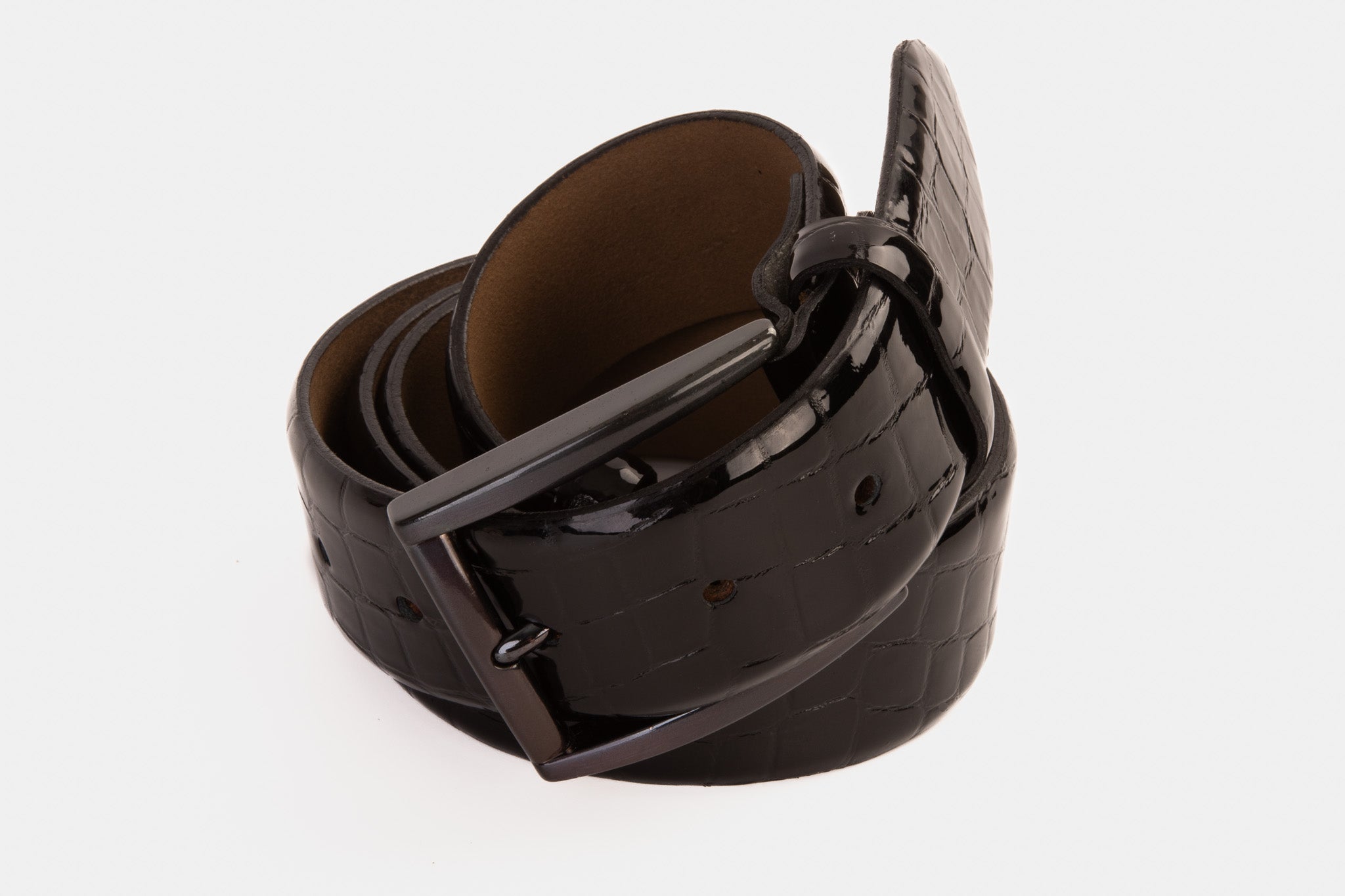 The Cordova Black Patent Leather Belt Fine Craftsmanship