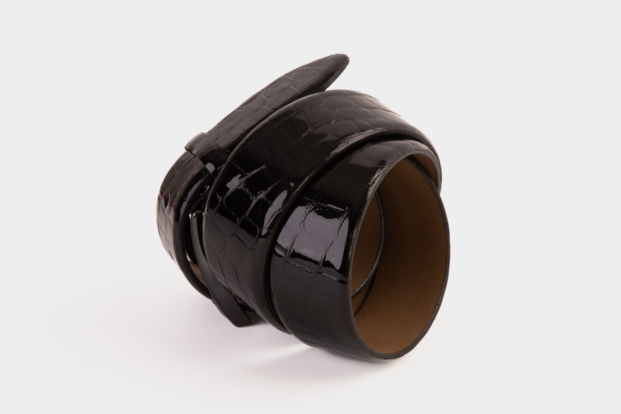 The Cordova Black Patent Leather Belt Fine Craftsmanship