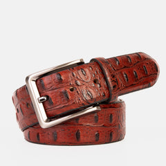 The Savamala Burgundy Leather Belt Universal Fit