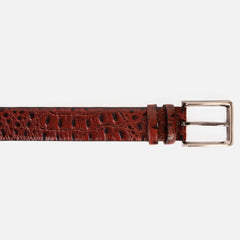 The Savamala Burgundy Leather Belt Universal Fit