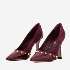 The Bella Vita Studded Burgundy Leather Pump Shoe All New
