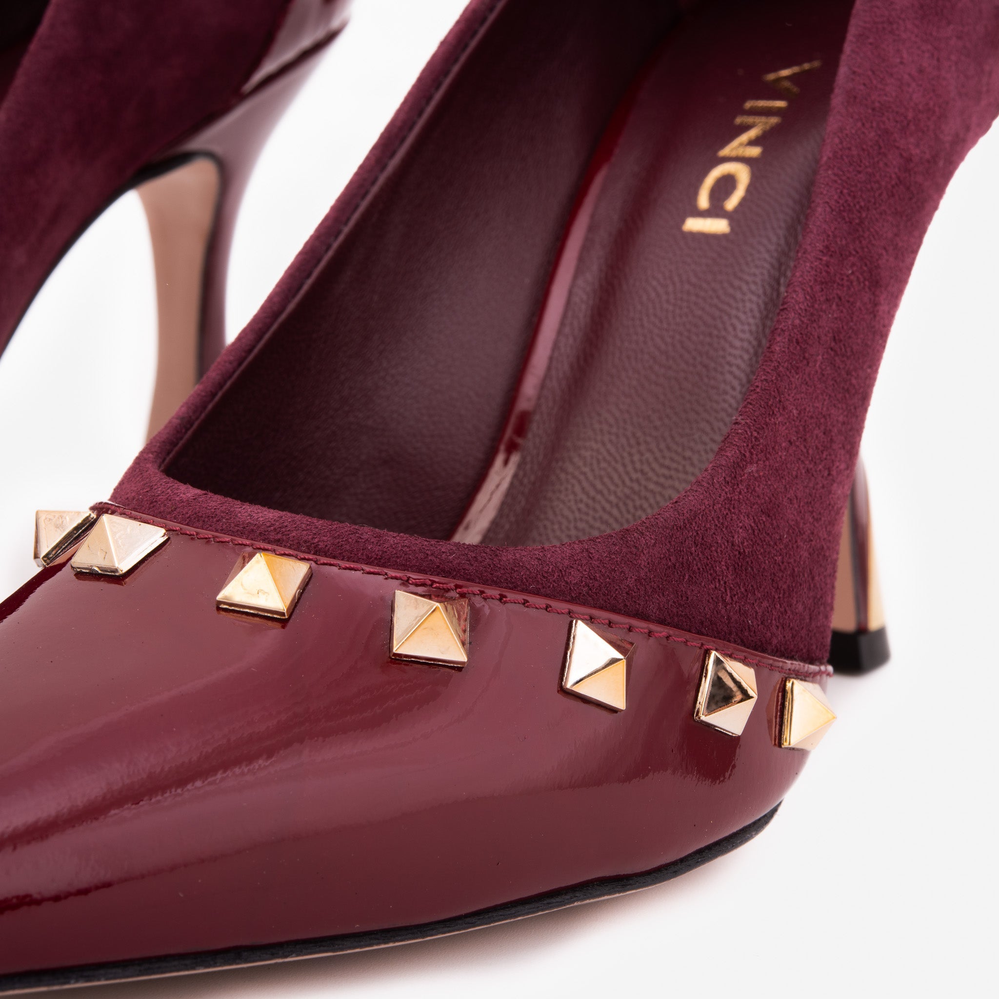 The Bella Vita Studded Burgundy Leather Pump Shoe All New