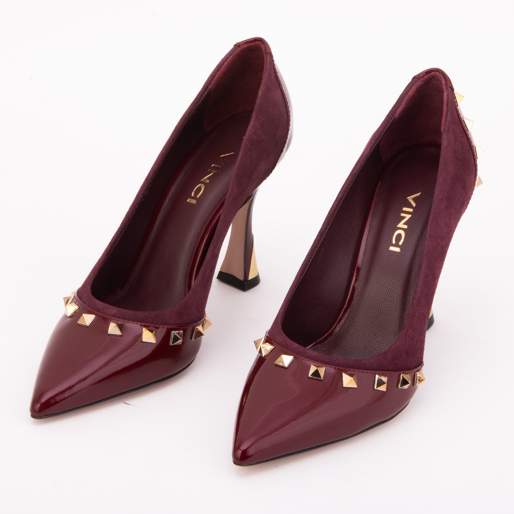 The Bella Vita Studded Burgundy Leather Pump Shoe All New