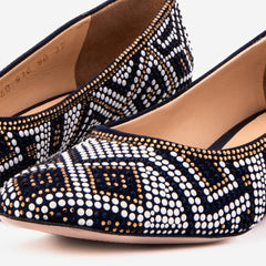 The Nampula Navy Crystal-Embellished Leather Pump On Sale