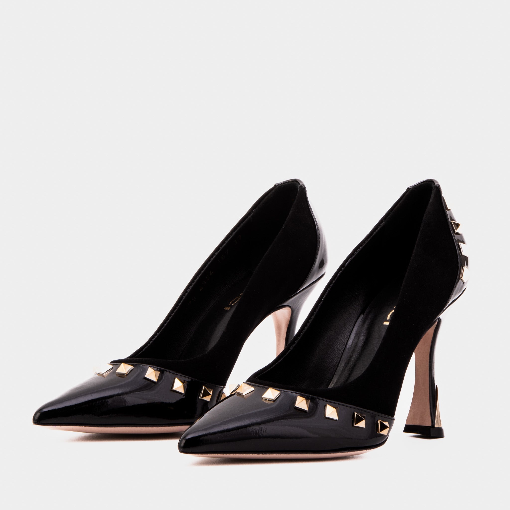 The Bella Vita Studded Black Leather Pump Shoe Universal Fit