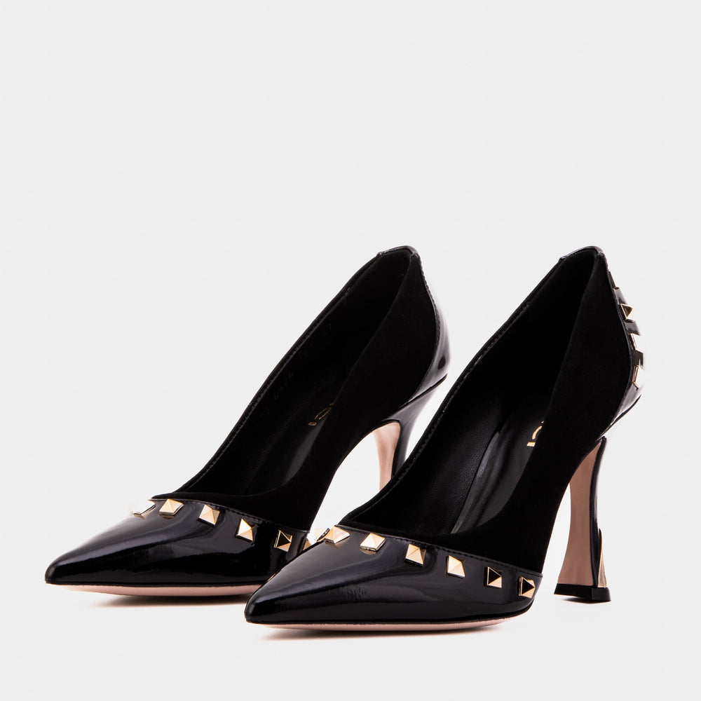 The Bella Vita Studded Black Leather Pump Shoe Universal Fit