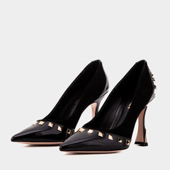The Bella Vita Studded Black Leather Pump Shoe Universal Fit