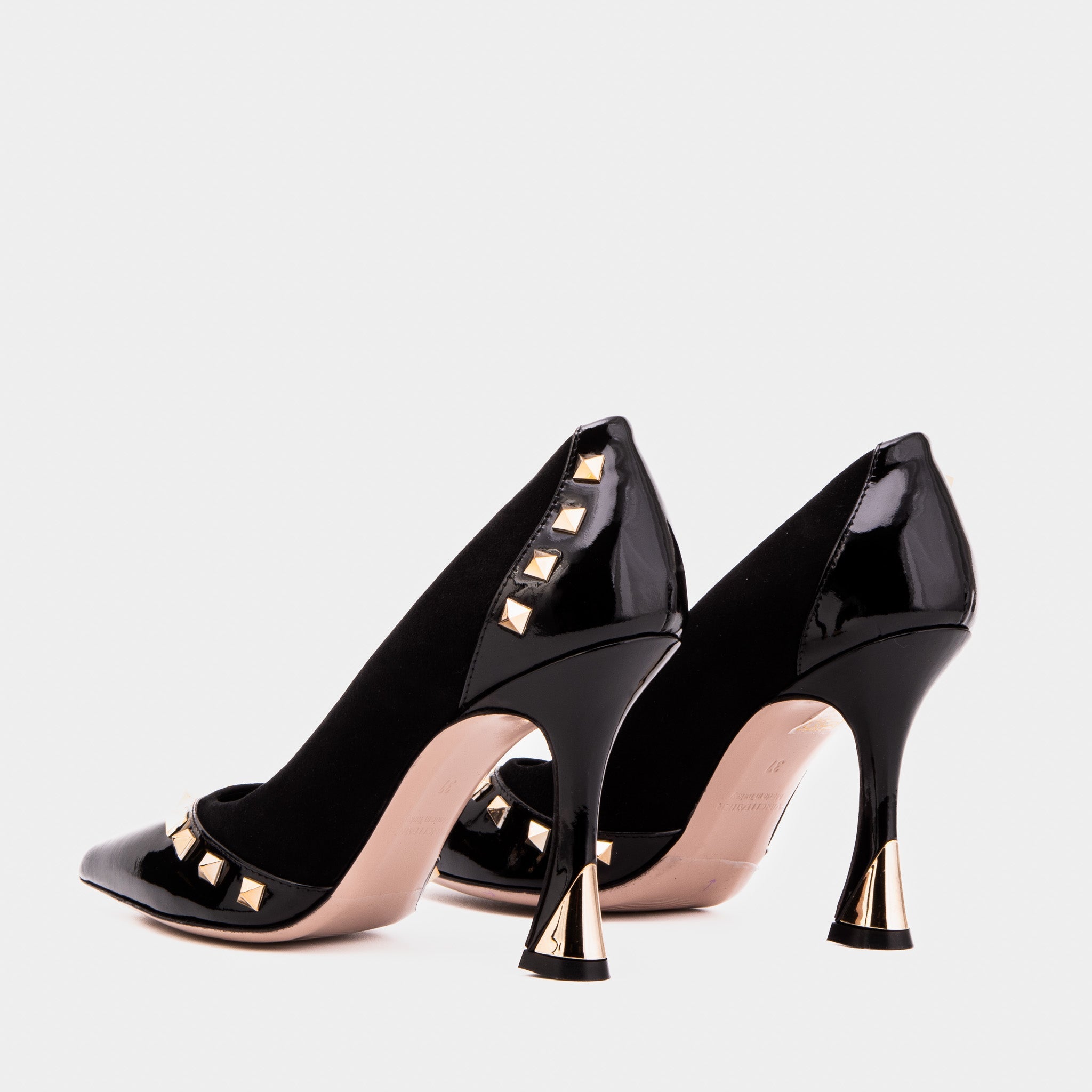 The Bella Vita Studded Black Leather Pump Shoe Universal Fit