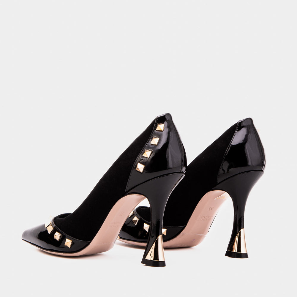 The Bella Vita Studded Black Leather Pump Shoe Universal Fit