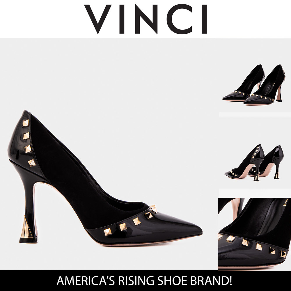 The Bella Vita Studded Black Leather Pump Shoe Universal Fit