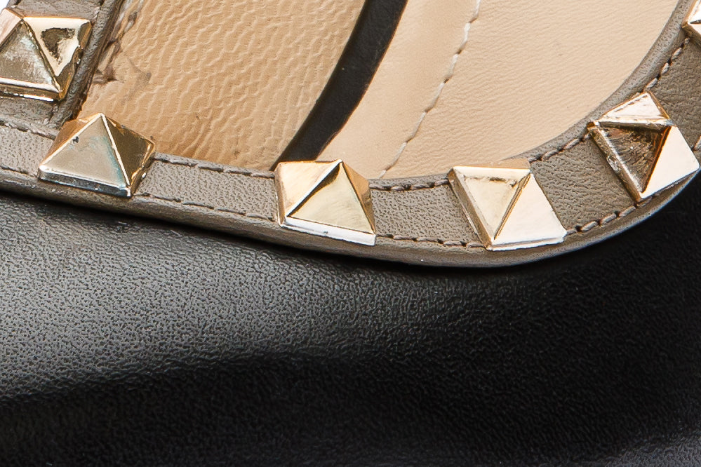 The Lulka Black Spike Leather Pump Shoe For Sale