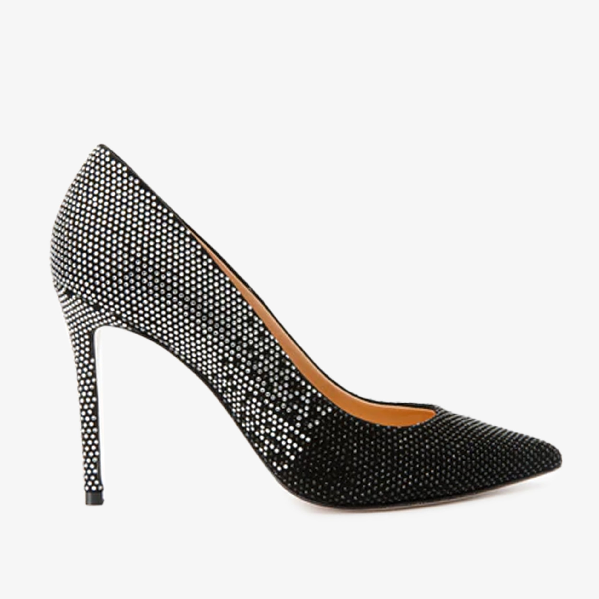 The Bago Black Silver Glitter Leather Pump Shoe Universal Fit
