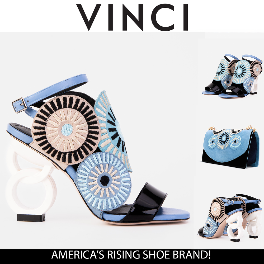 The Parama Blue Leather Ankle Strap Sandal On Sale