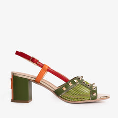 The Linea Green Leather Slingback Sandal All New