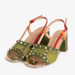 The Linea Green Leather Slingback Sandal All New