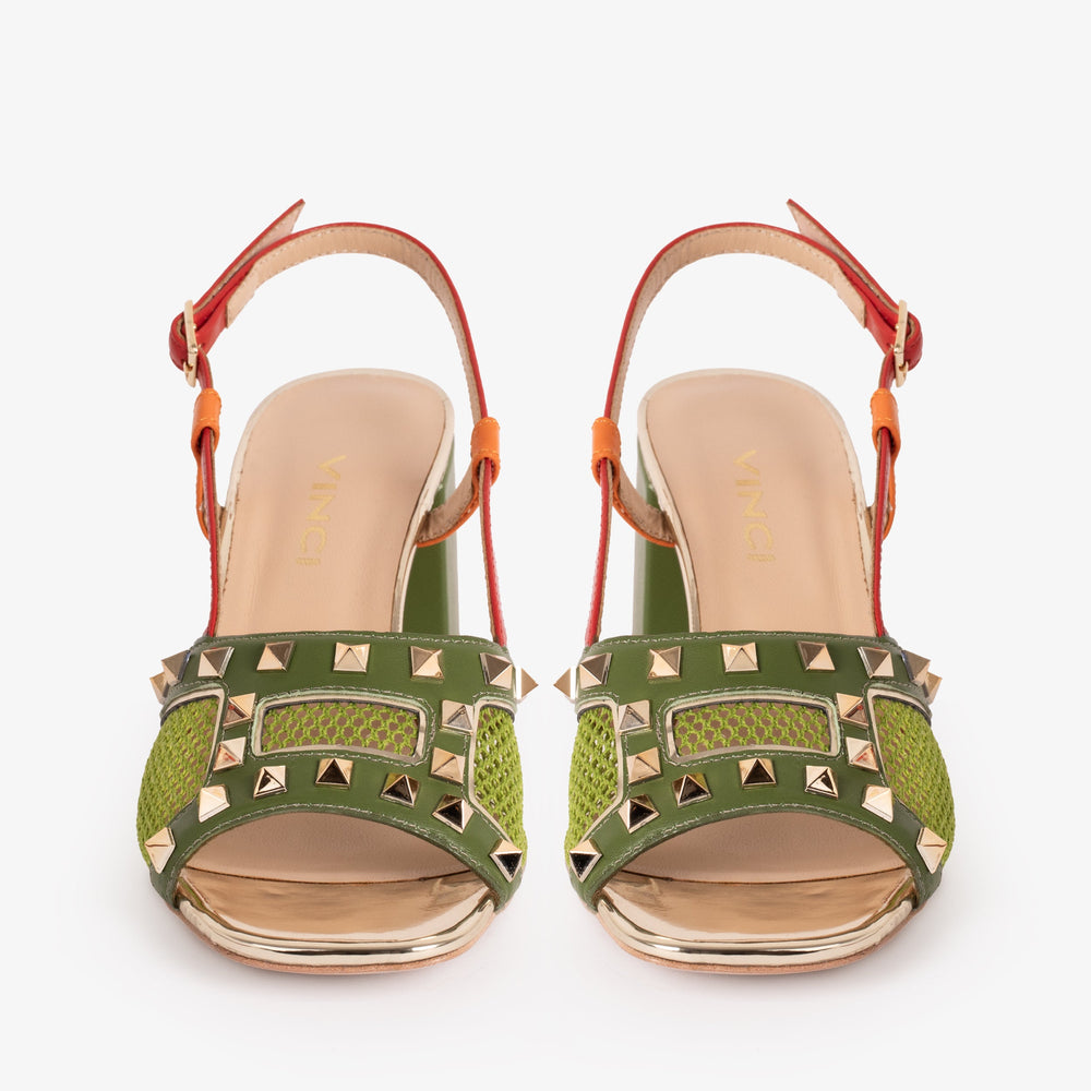 The Linea Green Leather Slingback Sandal All New