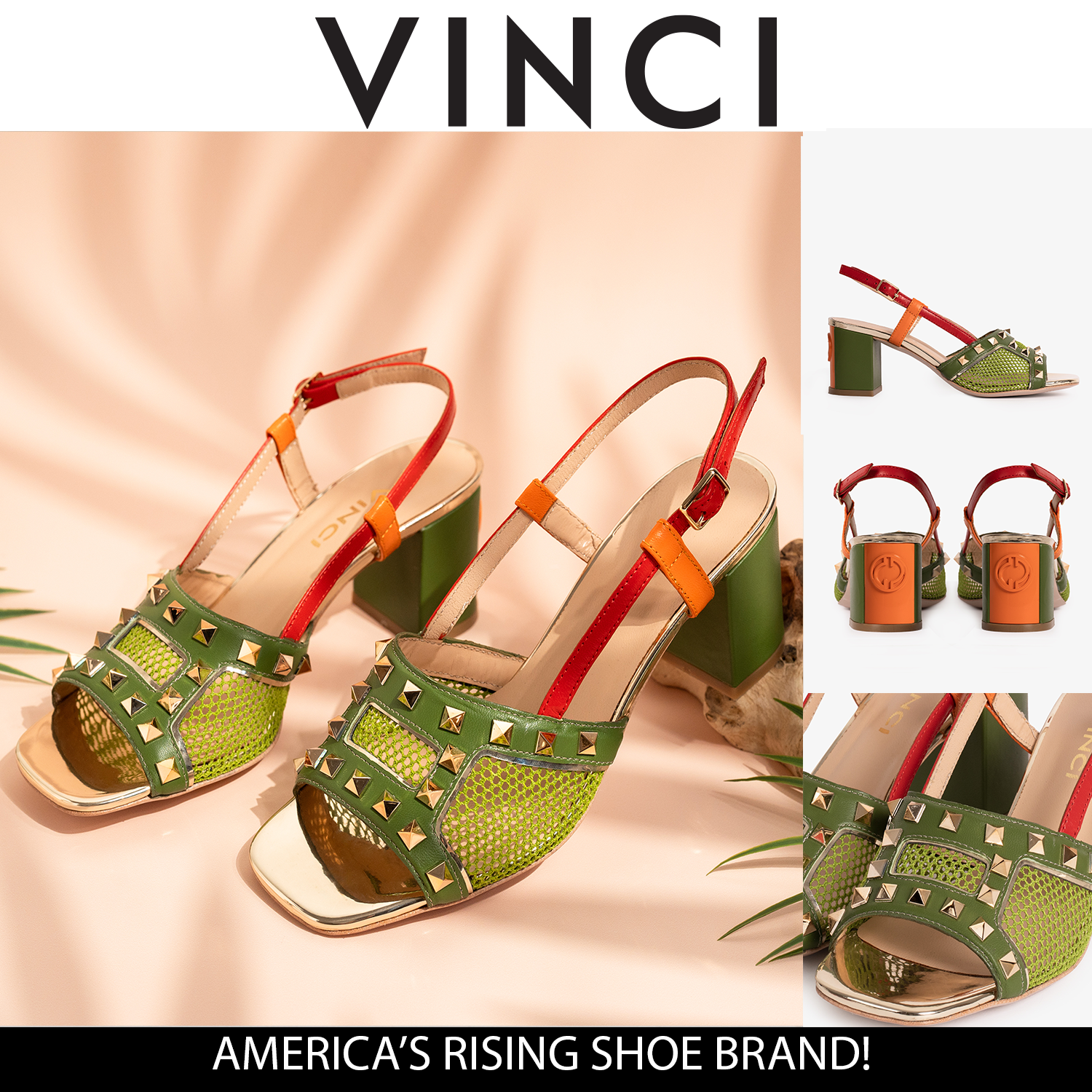 The Linea Green Leather Slingback Sandal All New