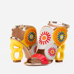 The Parama Yellow Leather Ankle Strap Sandal Fine Craftsmanship
