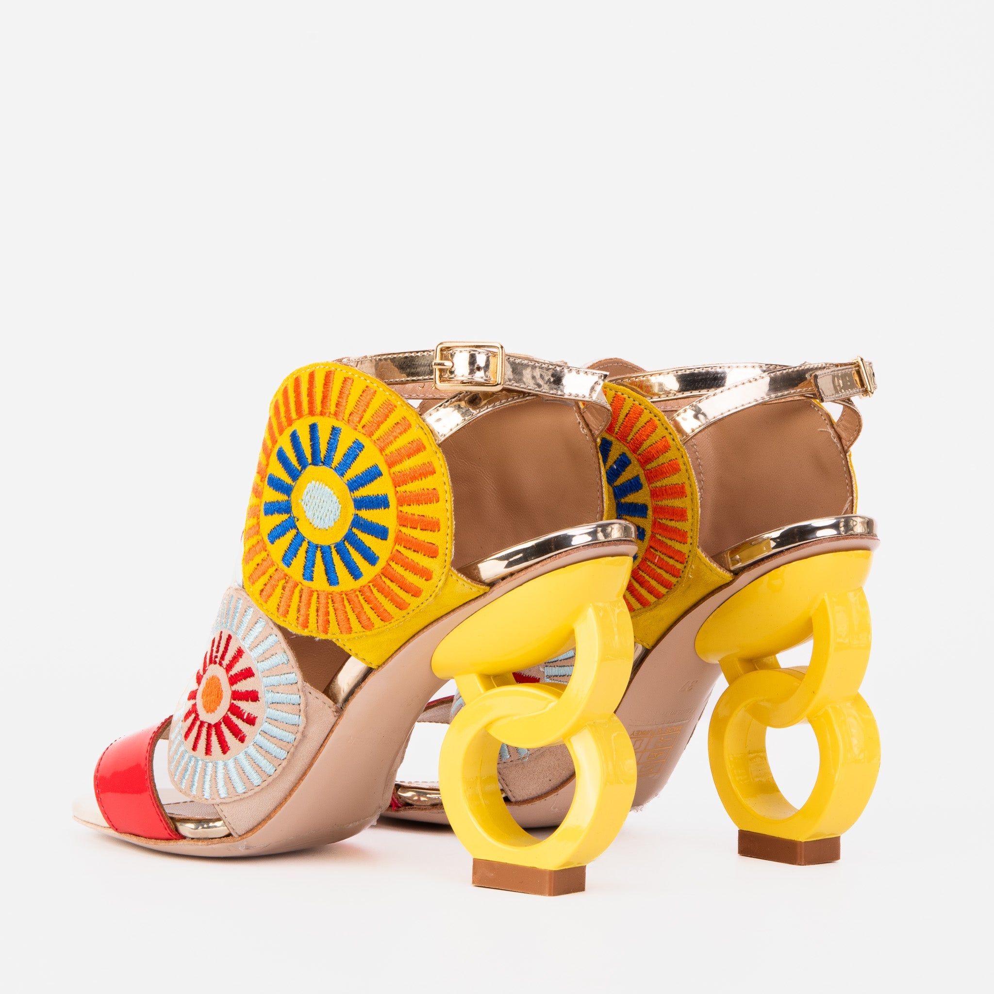 The Parama Yellow Leather Ankle Strap Sandal Fine Craftsmanship