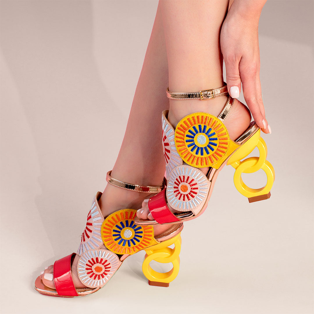 The Parama Yellow Leather Ankle Strap Sandal Fine Craftsmanship