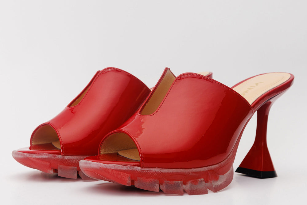 The Caratal Red Patent Leather Sandal Exclusive Style