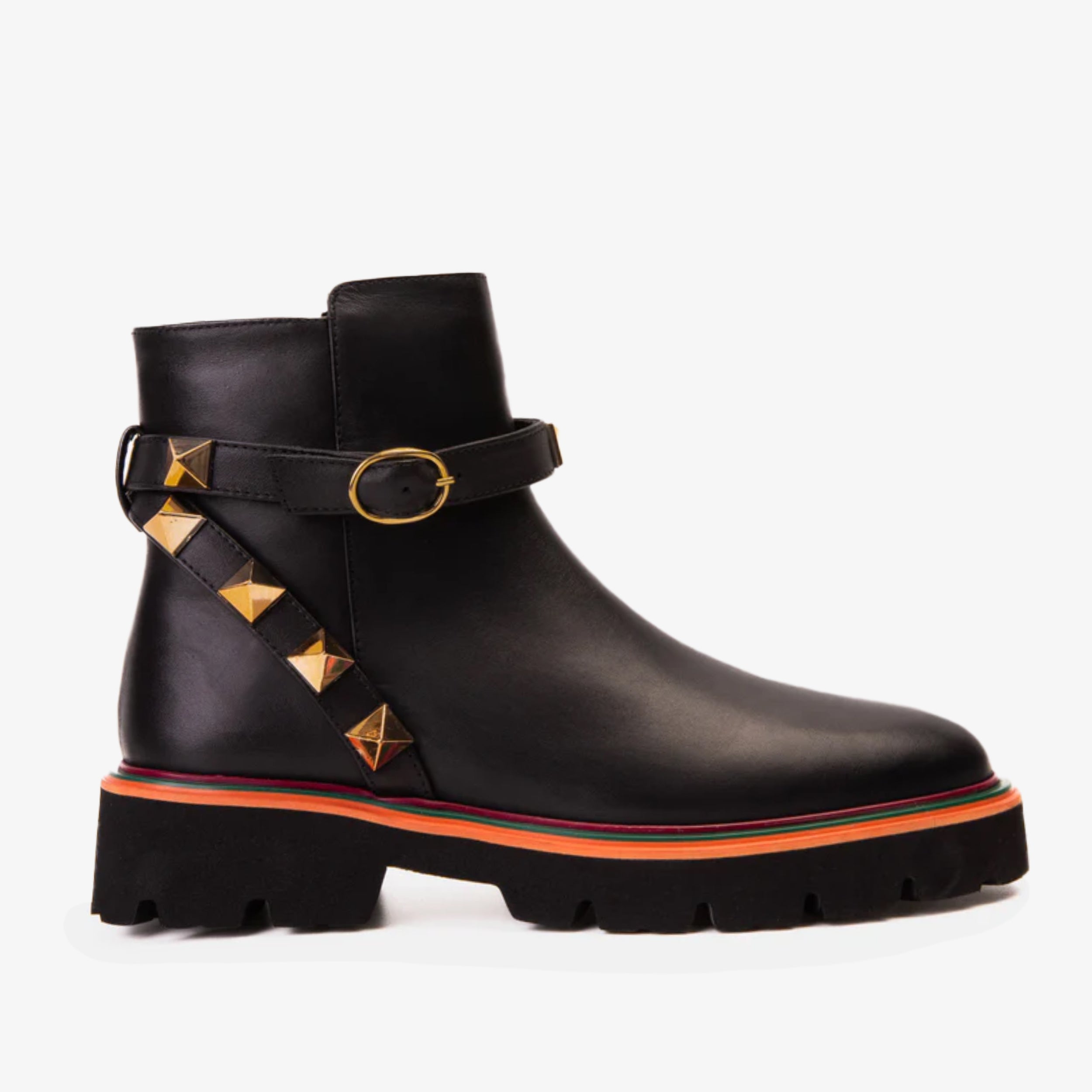 The Prag Black Leather Ankle Boot On Sale