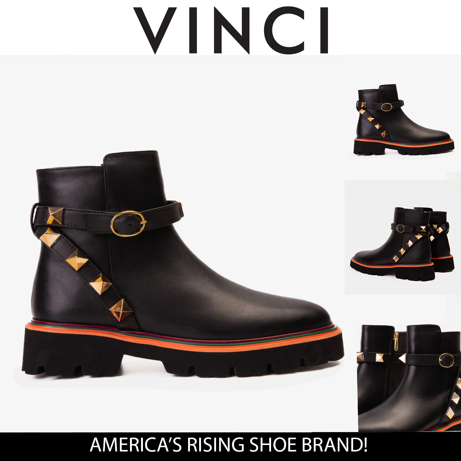 The Prag Black Leather Ankle Boot On Sale