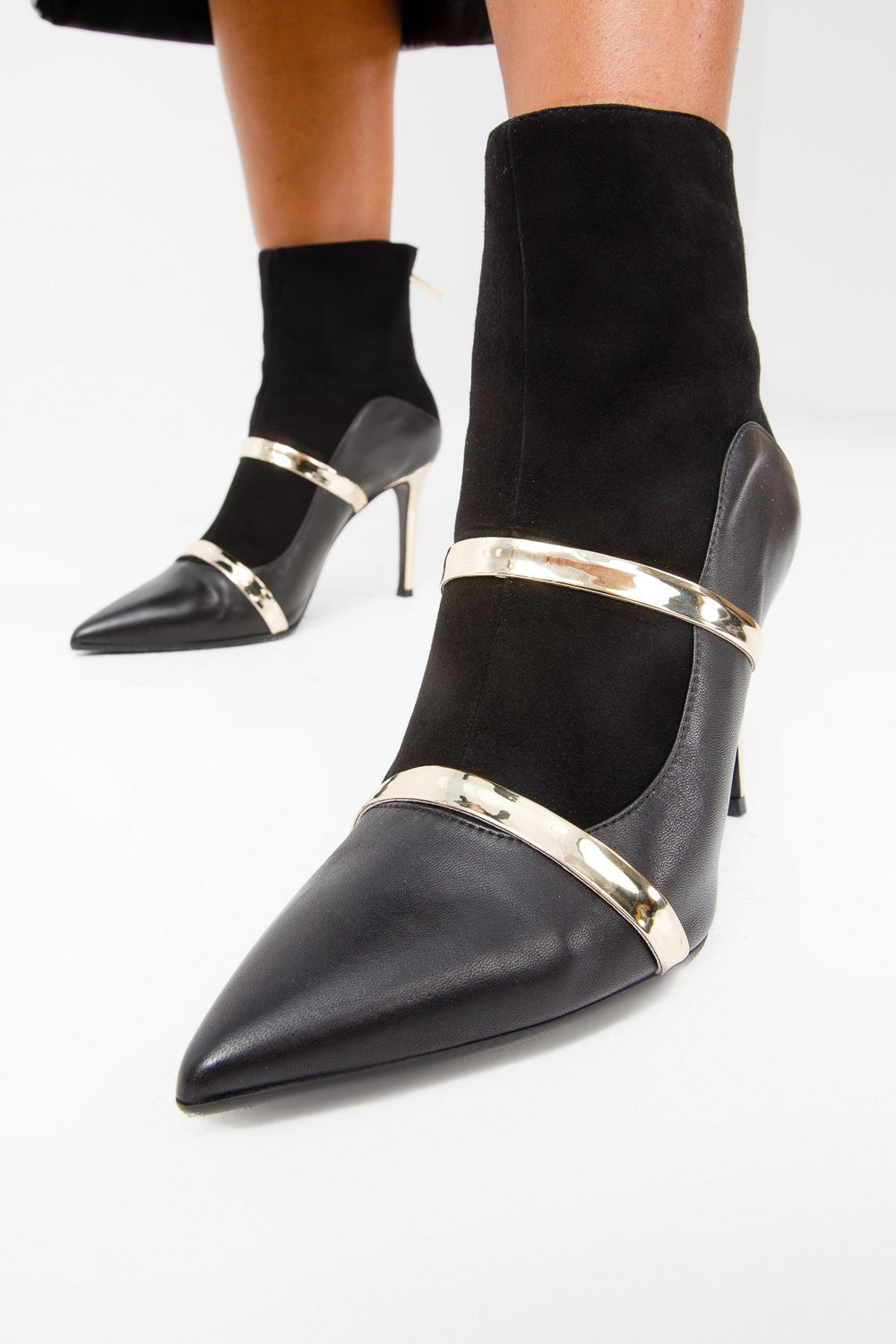 The Manila Black Leather Ankle Boot On Sale