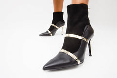 The Manila Black Leather Ankle Boot On Sale