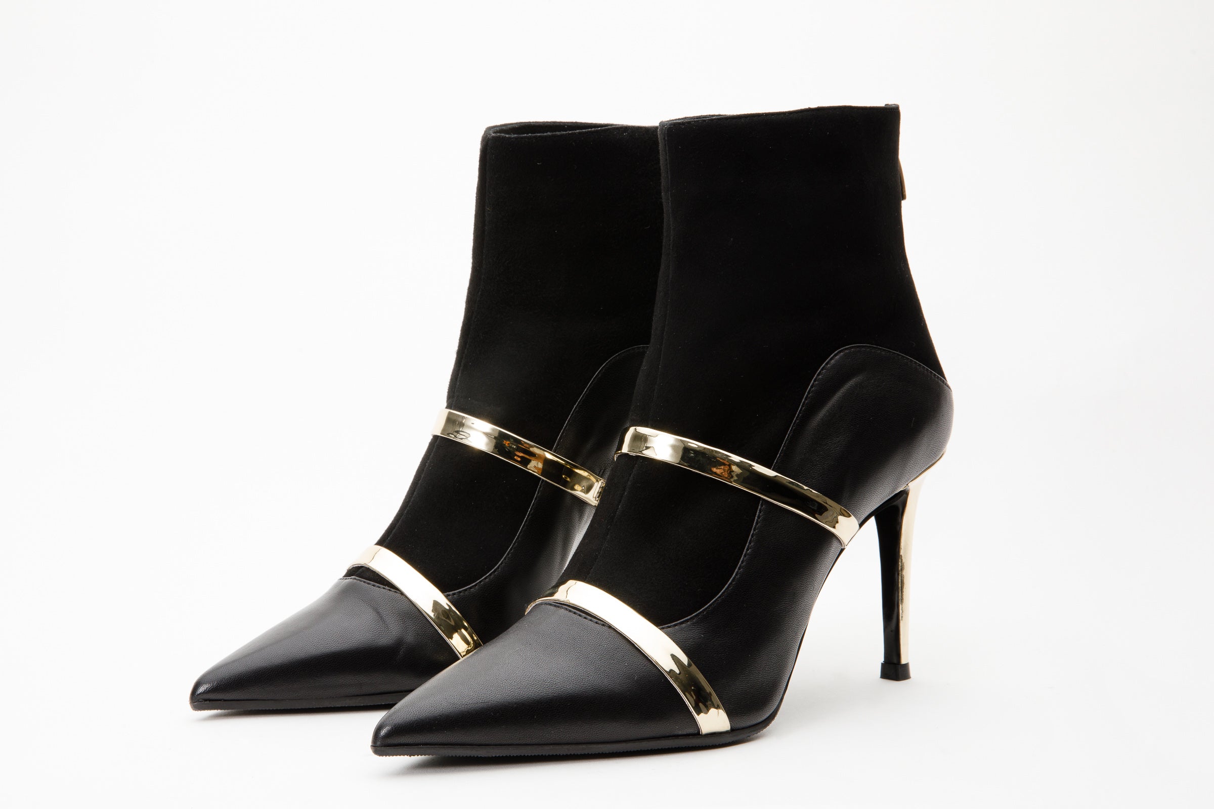 The Manila Black Leather Ankle Boot On Sale