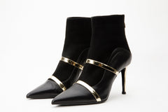 The Manila Black Leather Ankle Boot On Sale