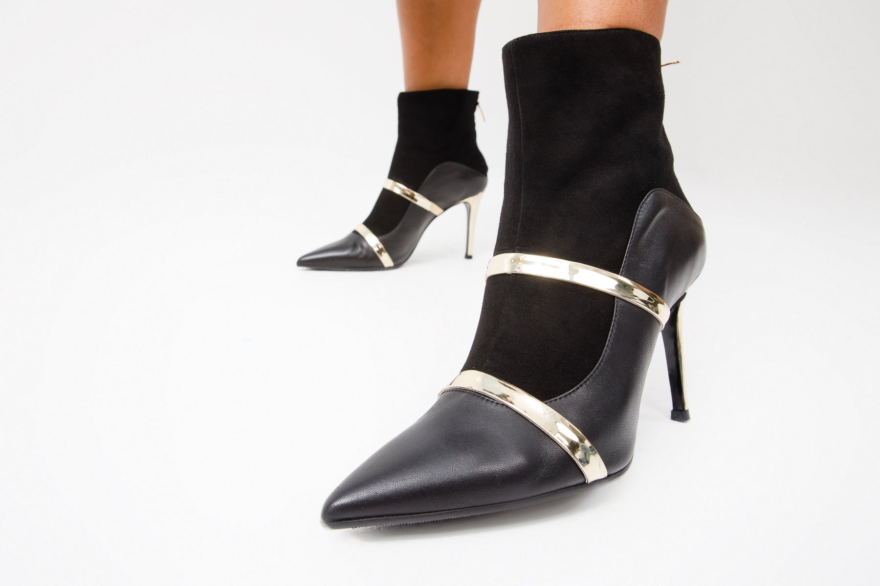 The Manila Black Leather Ankle Boot On Sale