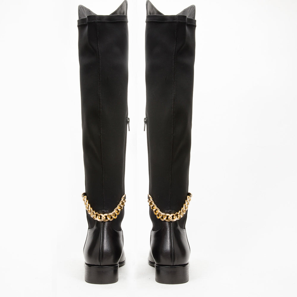 The Tallin Black Leather Knee High Boot All New
