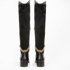 The Tallin Black Leather Knee High Boot All New
