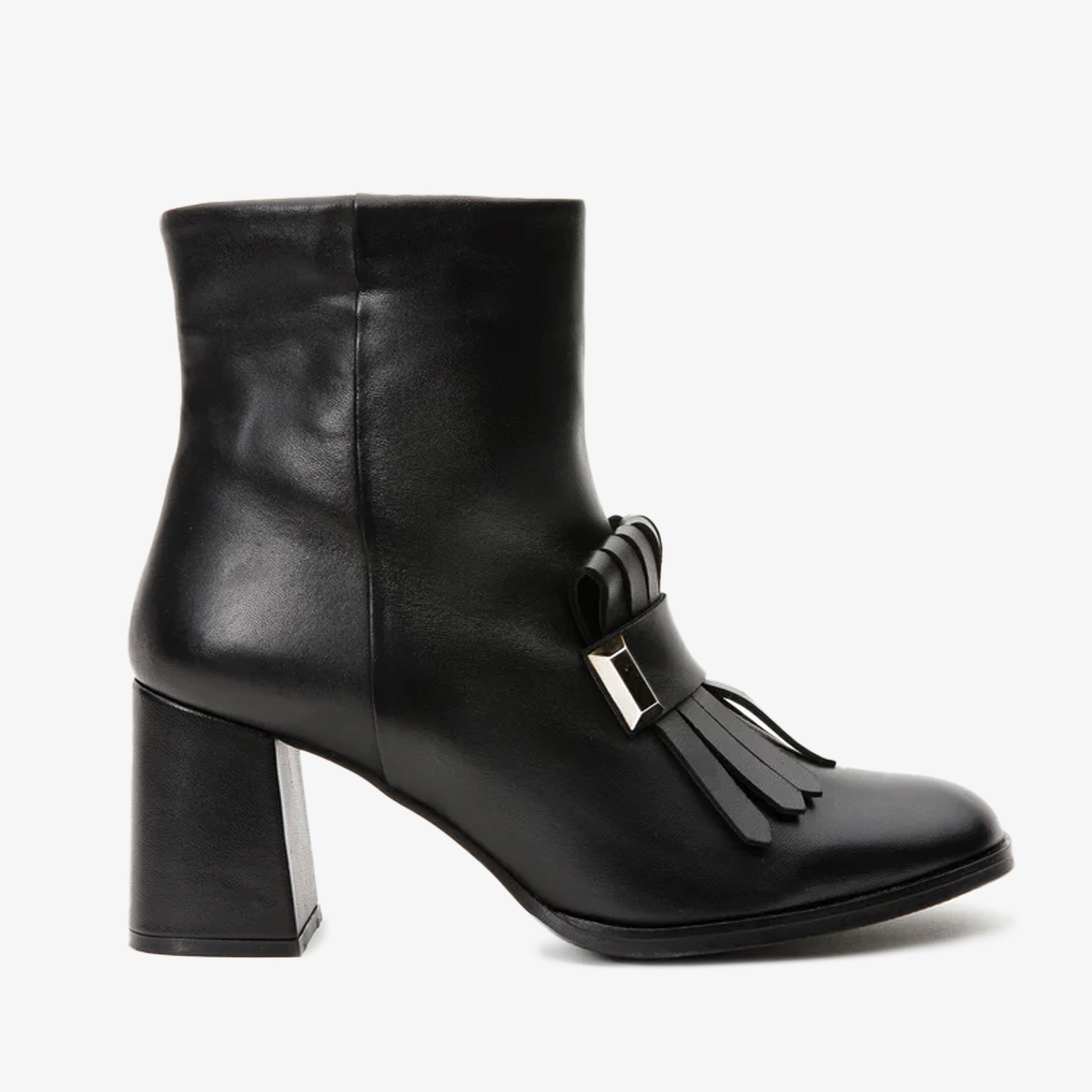 The Luksor Black Leather Block Heel Boot Fine Craftsmanship
