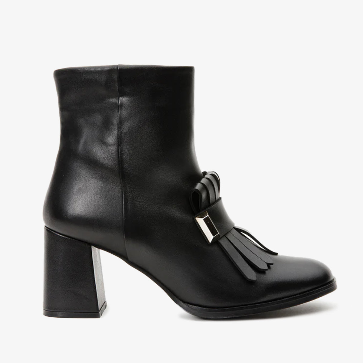 The Luksor Black Leather Block Heel Boot Fine Craftsmanship