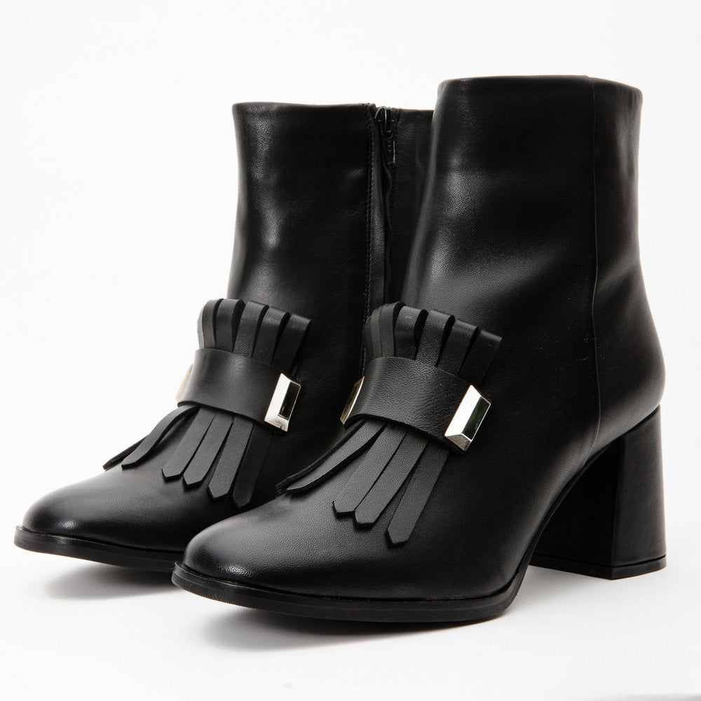 The Luksor Black Leather Block Heel Boot Fine Craftsmanship
