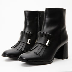 The Luksor Black Leather Block Heel Boot Fine Craftsmanship
