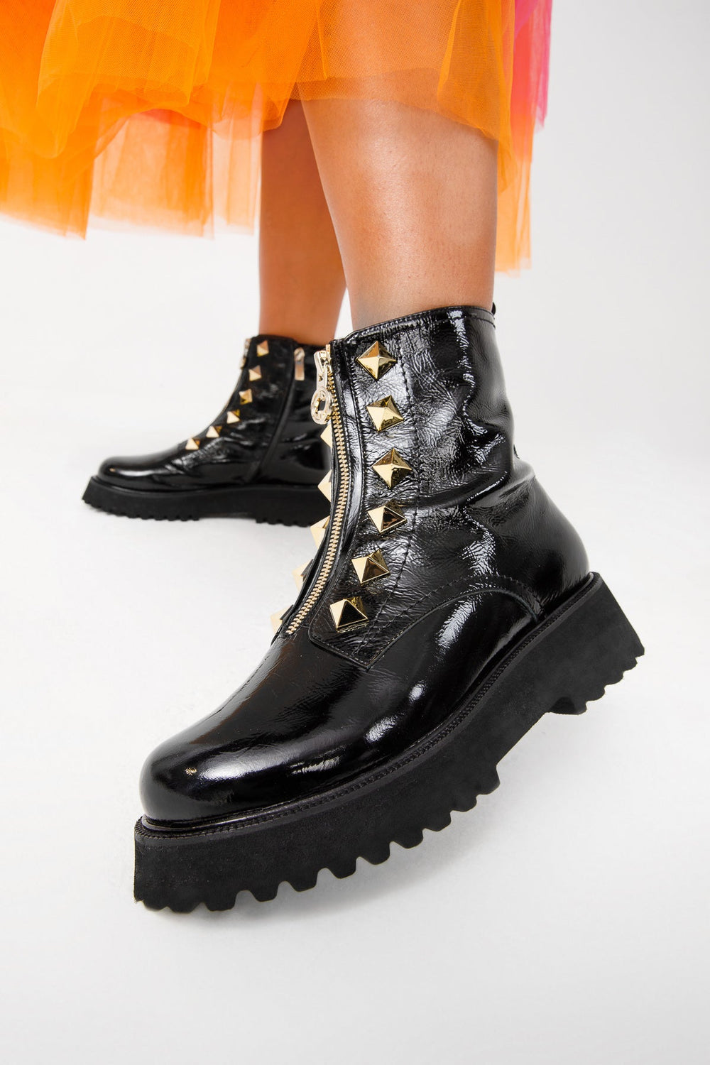 The Ottawa Black Patent Leather Ankle Boot On Sale