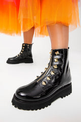 The Ottawa Black Patent Leather Ankle Boot On Sale
