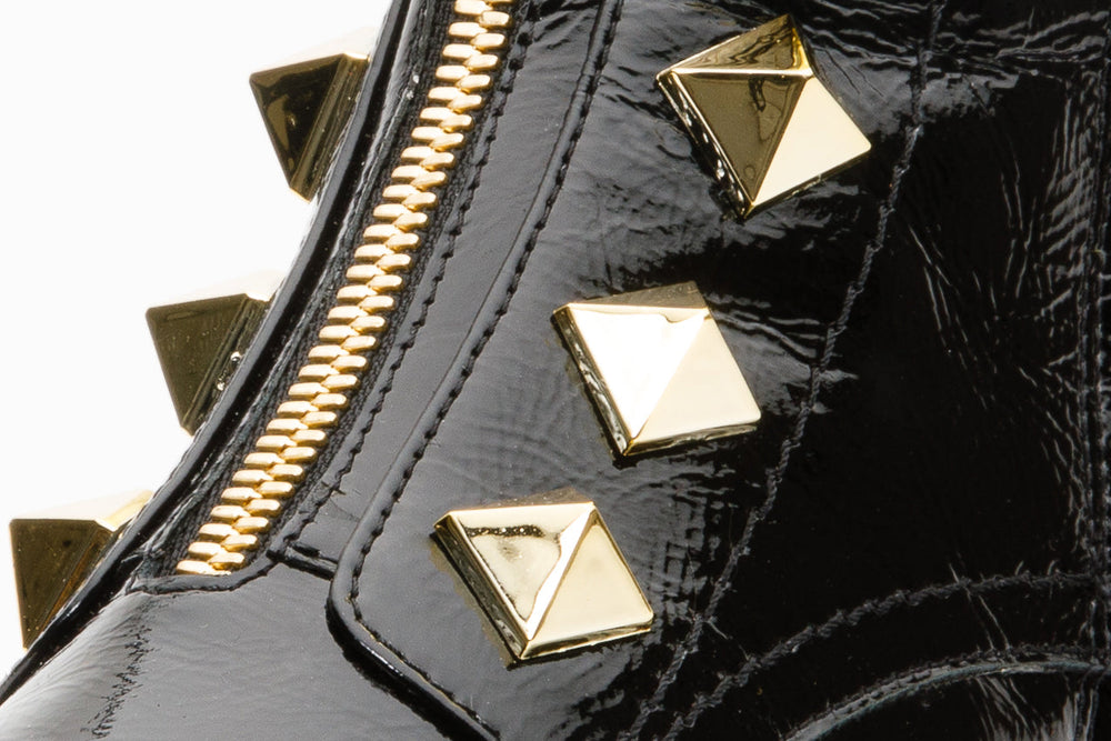 The Ottawa Black Patent Leather Ankle Boot On Sale