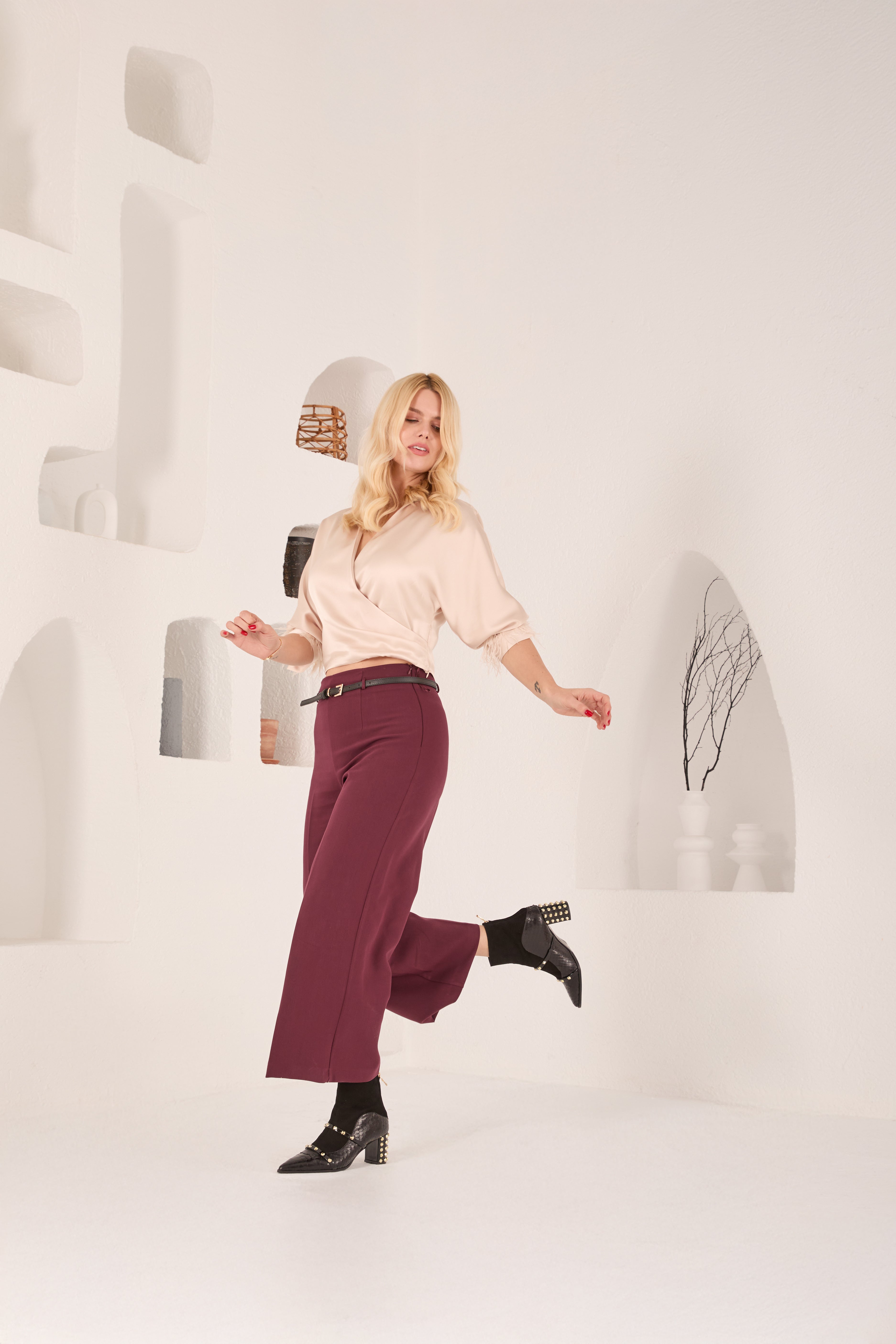 The  Valentina Leather Block Heel Boot For Sale