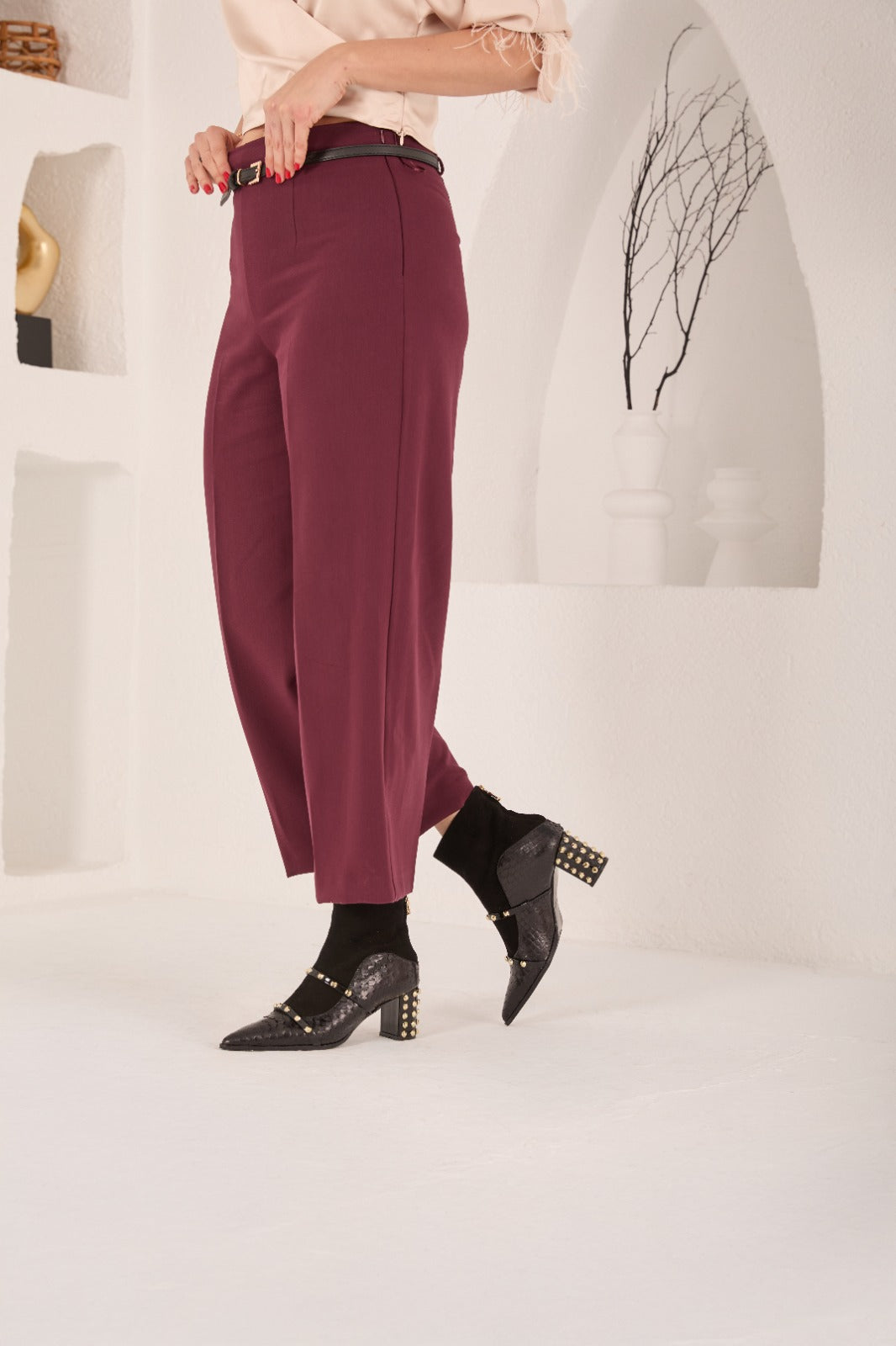 The  Valentina Leather Block Heel Boot For Sale