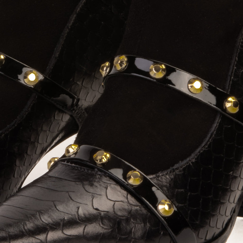 The  Valentina Leather Block Heel Boot For Sale