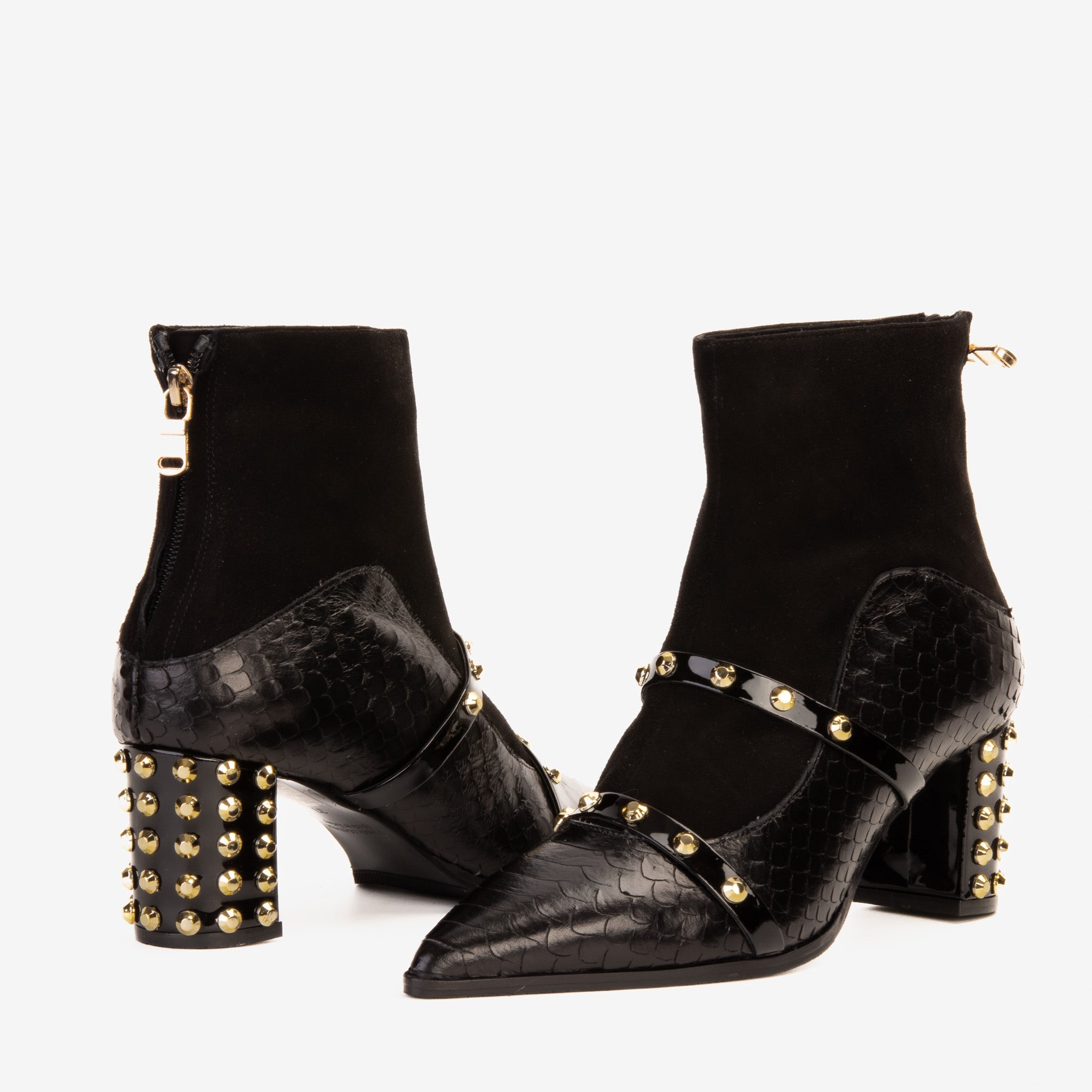 The  Valentina Leather Block Heel Boot For Sale