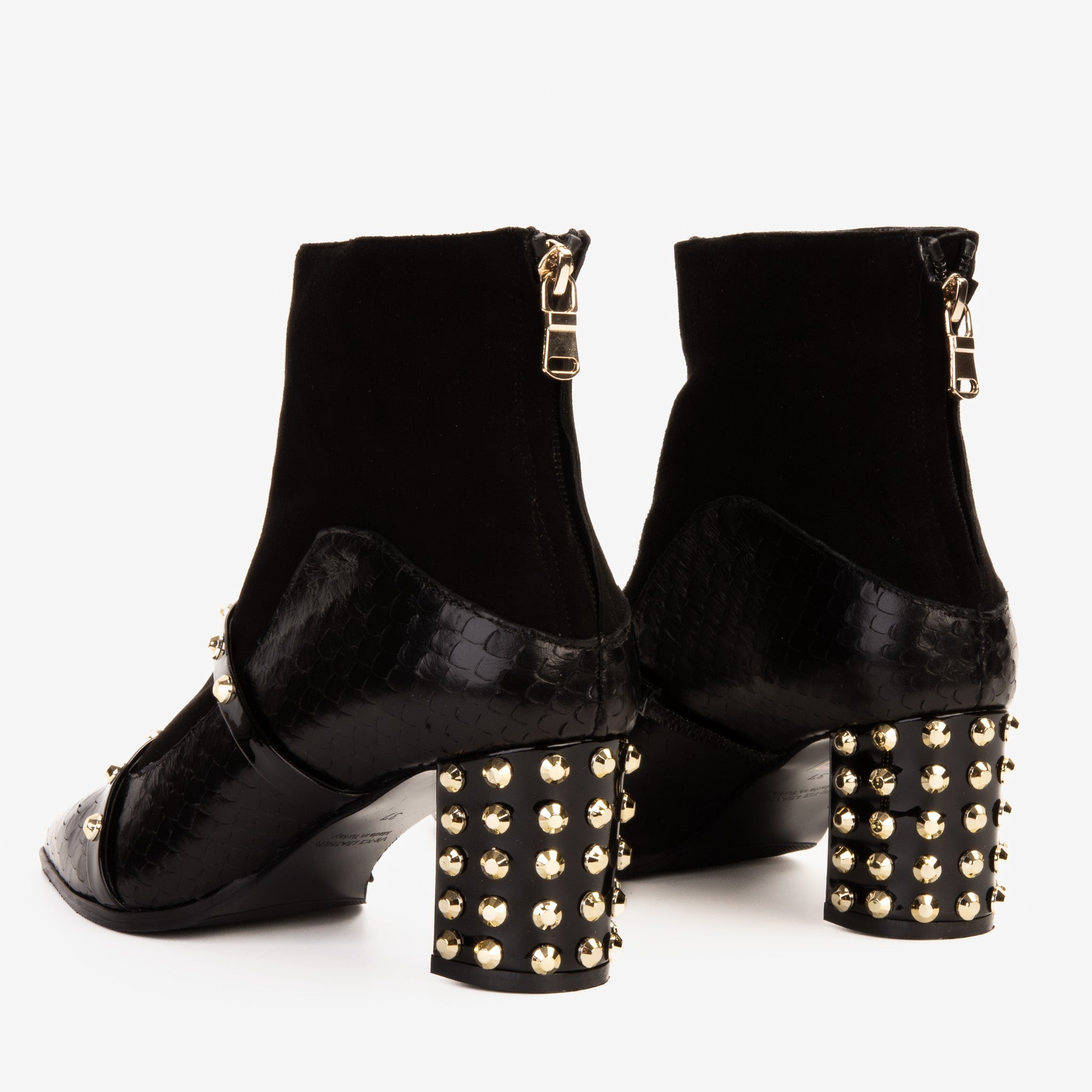The  Valentina Leather Block Heel Boot For Sale