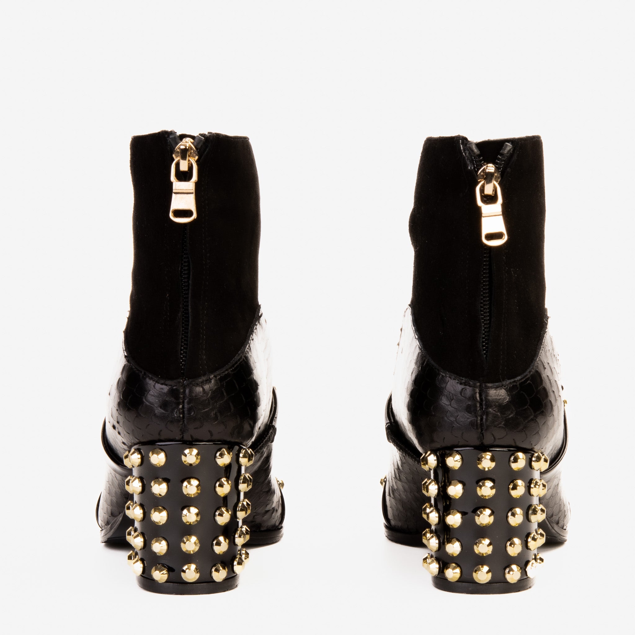 The  Valentina Leather Block Heel Boot For Sale